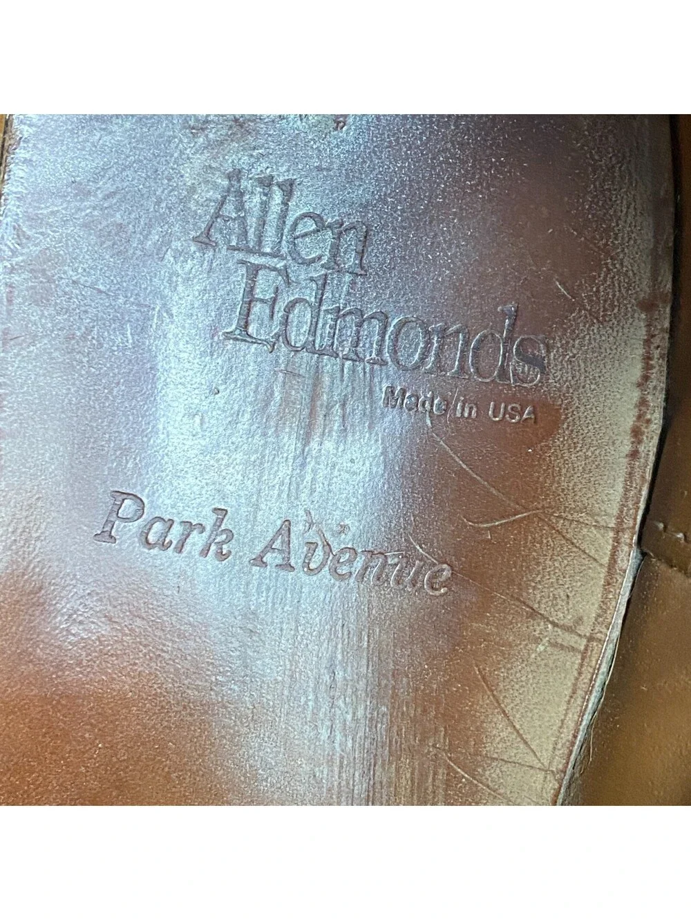 Allen Edmonds Park Avenue Mens 12.5 C Oxford Dress Shoes Brown Leather Cap Toe